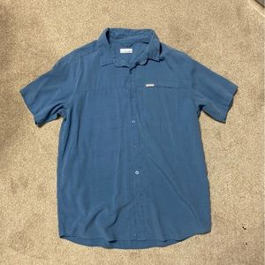 Columbia Blue Button Up Short Sleeve Shirt Size L